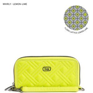 New (without tags) Lug Whirly RFID Wristlet Wallet in Lemon Lime